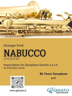 cover image of Tenor Saxophone part of "Nabucco" overture for Sax Quartet